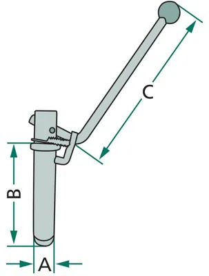 Obrázek produktu pro Tažný čep s rukojetí pro připojení zemědělského přívěsu 31x145x350mm