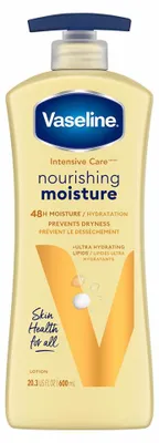 Produktbild von Körperlotion, Vaseline, Intensive Care, Nourishing Moisture, spendet intensive Feuchtigkeit, für trockene Haut, 600 ml