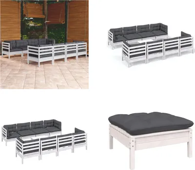 Produktbild von vidaXL 9 tlg. Garten Lounge Set mit Kissen Kiefer Massivholz - Garten-Lounge-Set - Garten-Lounge-Sets - Gartenmöbel-Set - Gartenmöbel-Sets