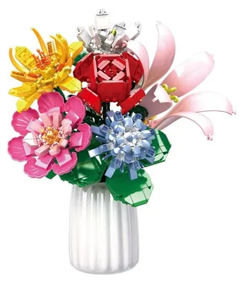 Produktbild von WOMA 6 Blumen Klemmbausteine Dekoset W11540