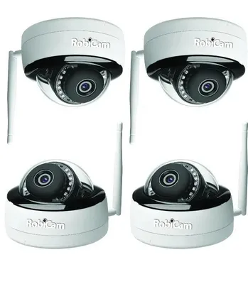 Productafbeelding van 4 stuks, RobiCam, domecamera, 5MP, hoge resolutie, WiFi, geheugenkaartsleuf, tweewegaudio