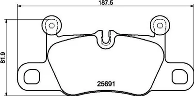 Produktbild von HELLA Bremsbeläge Satz Hinten Bremsklötze für PORSCHE Cayenne Coupe (9YB) 8DB 355 021-351