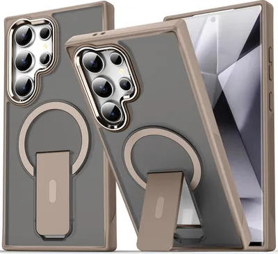 Immagine prodotto di Custodia magnetica per Samsun Galaxy S25 / S24, compatibile con MagSafe, retro opaco, cover antiurto con supporto Bronzo