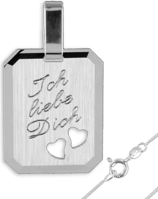 Produktbild von Silber Kette Halskette Ich liebe Dich