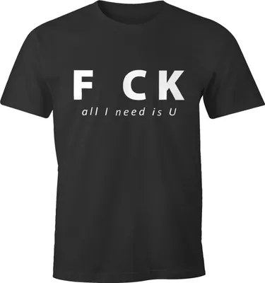 Produktbild von Fuck all I need is you Herren Spruch T-Shirt Moonworks® anthrazit L