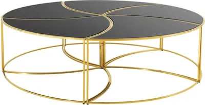 Produktbild von Casa Padrino Luxus Couchtisch Gold / Schwarz Ø 150 x H. 40 cm - Designer Wohnzimmermöbel