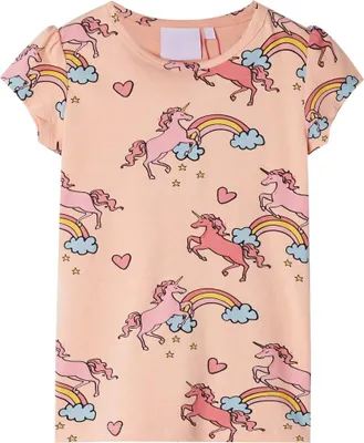 Imagen del producto de vidaXL: Pijama infantil de manga corta, color naranja claro, talla 92