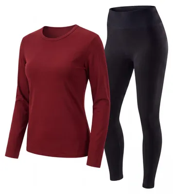 Produktbild von Thermounterwäsche 2-teilig Damen Thermoshirt mit Innenfleece & Thermoleggings