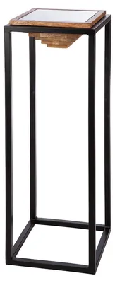 Produktbild von GILDE Deko-Säule Moorea aus Metall - quadratisch - braun/schwarz - Höhe 91cm x B