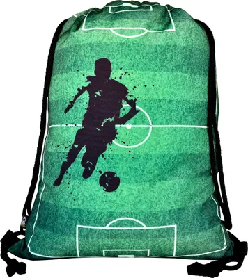 Produktbild von HECKBO® Jungen Mädchen Kinder Turnbeutel - Fussball Soccer Football Motiv - waschmaschinenfest - 40x32cm – für Kindergarten, Schule, Sport - Rucksack, Schuhbeutel, Tasche, Sporttasche, Fussballtasche
