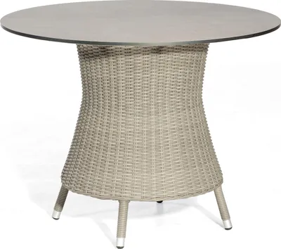Produktbild von Sonnenpartner Gartentisch Base rund Ø 100 cm Polyrattan stone-grey Tischsystem
