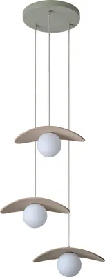 Produktbild von OSRAM Decor Pearl Pendelleuchte 3x G9 Beige, Hängelampe aus Filz, Glas und Metall für Esszimmerlampe