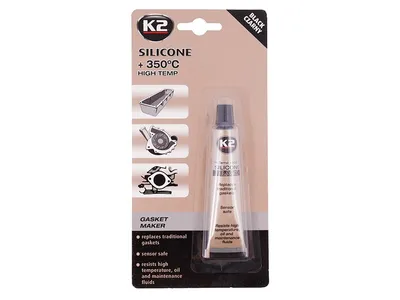 Image de K2 Silicone de Blister silicone haute température +350°C | 21 g | Résistant aux hautes températures |Idéal pour toutes les marques de véhicules 2|Résistant aux huiles et graisses|Couleur noire