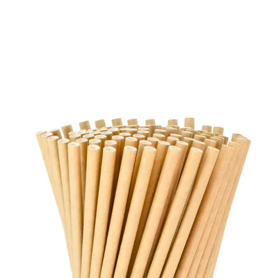 Image de Paille en papier Ø8x245mm kraft - Paille en carton