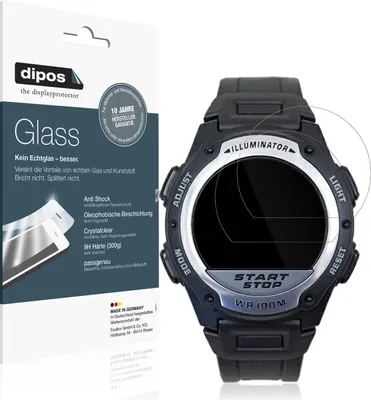 Produktbild von 2x Schutzfolie für Casio W-756 - Anti-Shock 9H Folie dipos Glass Kunststoffglas
