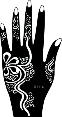Produktbild von Henna Tattoo Schablone für die linke Hand