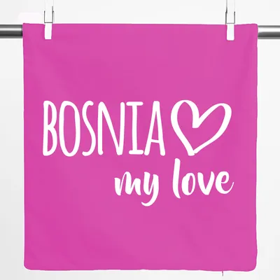 Produktbild von Huuraa Kissenbezug Bosnia my love 40x40cm Fuchsia Baumwolle Dekokissenbezug Geschenkidee