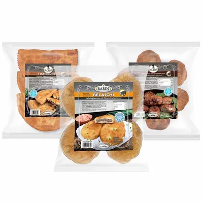 Produktbild von BARIN Trio Set: Tschebureki, Kotlety, Belaschi 1625g Tiefgefroren Handgefertigte Fleischgerichte mit Natürlichen Zutaten Traditionelle Rezepte