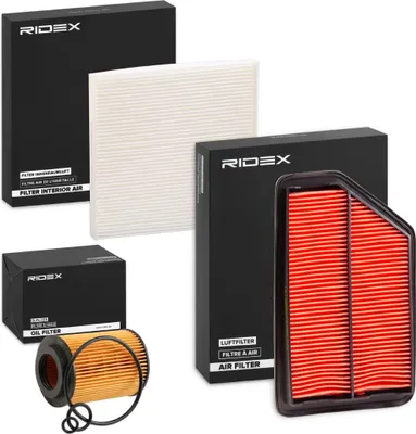 Produktbild von RIDEX Filterset Inspektionspaket Filtersatz für HONDA CIVIC VIII Hatchback (FN, FK)