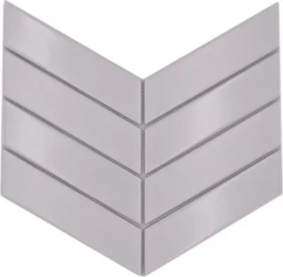Produktbild von Mosaikfliese Keramik Mosaik Fischgrät mix weiss glänzend matt Fliesenspiegel Bad MOS24-CHEV11_f