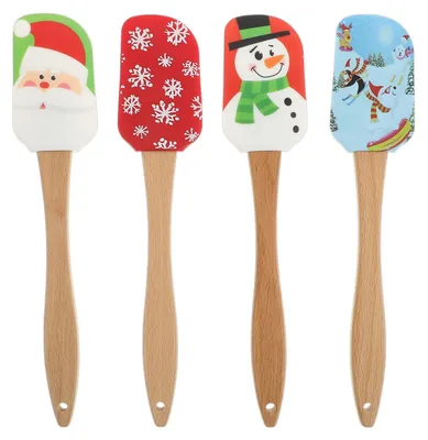 Produktbild von Solidchoice – Set aus Silikon-Spateln mit Holzgriffen für das Backen