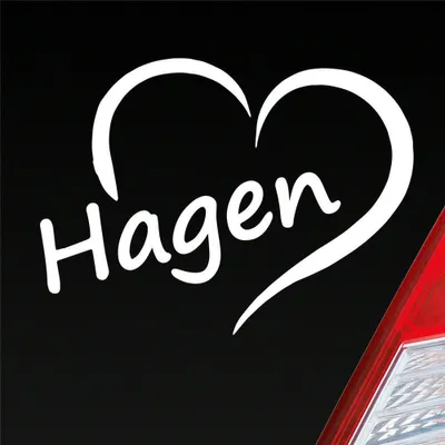 Produktbild von Auto Aufkleber Hagen Herz Stadt City Liebe Love Heimat 11x8 cm Weiss Glanz Sticker Heckscheibenaufkleber