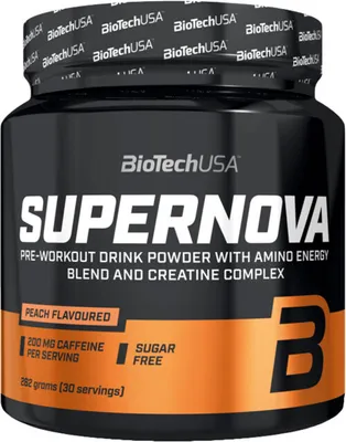 Produktbild von BioTech USA Supernova 282 g Pfirsich / Pre Workout / Konzentrierte Pre-Workout-Pulverformel mit 13 Wirkstoffen und ohne Kohlenhydrate