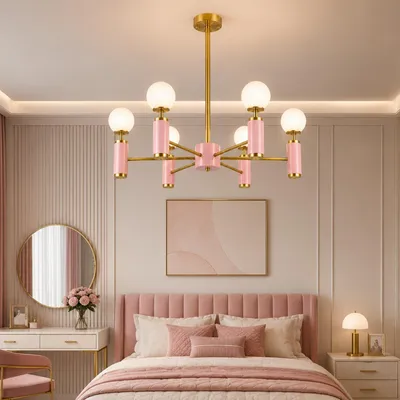 Produktbild von Opviq, Moderne Pink Pendelleuchte, Metall & Glas, Ø15 cm, E27, 40W, IP20