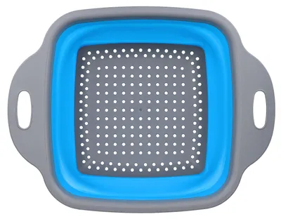 Produktbild von Faltbarer Küchensieb, 22 cm, quadratisch, blau/grau