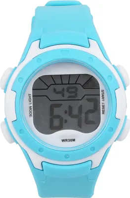 Image de Montre électronique pour enfants, sport, 3 ATM, étanche, bracelet PU, bleu