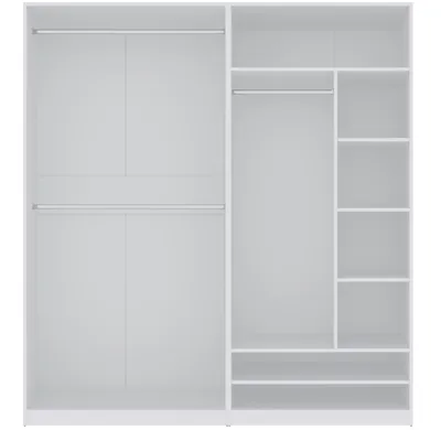 Produktbild von Marmex TRES A Weiß 190x206x51 offener Kleiderschrank ohne Türen für Schlafzimmer
