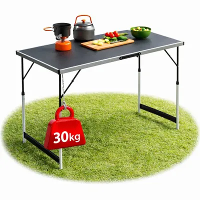 Produktbild von BigDean Multifunktionstisch 100×60 cm – klappbar & höhenverstellbar, stabiler Campingtisch, Tapeziertisch, Klapptisch, belastbar bis 30 kg