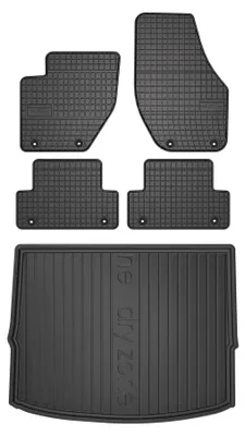 Productafbeelding van Rubberen automatten + kofferbakmat voor Volvo V40 II 2012-2019 (hatchback) – 5-delig, zwart, op maat – Wielganizator SolidPRO