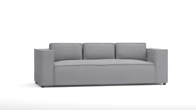 Produktbild von S-STYLE MÖBEL - Modernes Sofa 3 sitzer Lorine aus Grau Luxusmicrofaser mit weichem Sitz, B/T/H: 230 cm/ 92 cm/ 64 cm