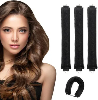 Immagine prodotto di Unyqoos® Bigodini senza calore – arricciacapelli flessibili da usare durante il sonno, realizzati in morbido flanella, delicati su tutti i tipi di capelli, per ottenere ricci voluminosi al mattino
