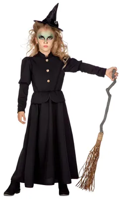 Obrázek produktu pro Klasické dětské čarodějnické šaty – velikost 116–152 cm – černé 116 cm