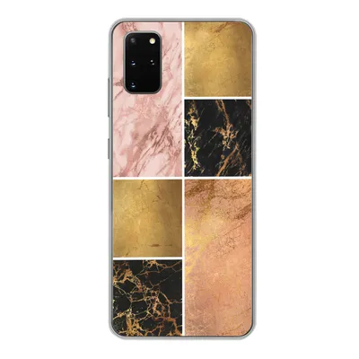 Produktbild von MuchoWow® Handyhülle Schutzhülle Hülle für Samsung Galaxy S20 Plus Marmor - Rosa - Gold Silikon Softcase Handy Hülle - Hartschale