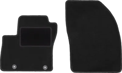 Produktbild von Velours-Fußmatten Vorne passend für Ford C-MAX MK2 (Minivan, Bj. 2010-2012) –  schwarz, passgenau, mit Befestigungen set 2 Stk. - STANDARD