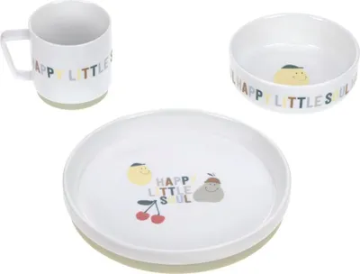 Produktbild von Lässig Sada riadu pre deti - porcelán a silikón - Happy Fruits
