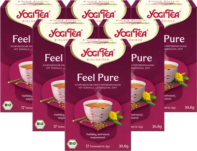 Produktbild von Yogi Tea Feel Pure | 17 Teebeutel | Kräutertee mit Süßholz, Löwenzahn & Zimt |  | vegan