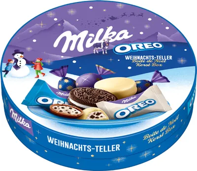 Immagine prodotto di Milka Oreo Piatto natalizio assortito di cioccolato al latte alpino 197 g