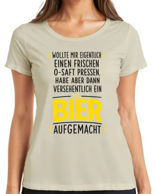 Produktbild von Versehentlich ein Bier aufgemacht Lustig Saufen Party Alkohol JGA Damen T-Shirt, Natur, L