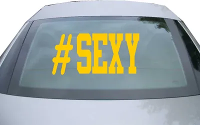 Produktbild von Indigos UG - Aufkleber Heckscheibe & Motorklappe DE6359 - gold - 600x285 mm - Sexy - Auto Scheiben Fenster Heckklappe Tuning Racing JDM - Die cut