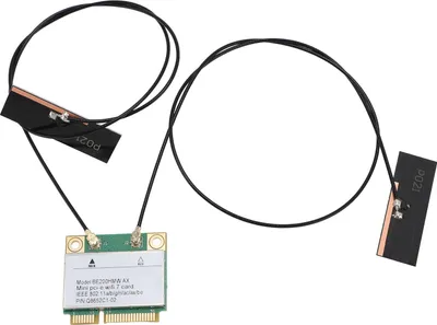 Image de Mini PCI E WiFi 7 Card 8774Mbps 2 Band Gigabit Wireless Network Card BE200HMW for PC With Antennae