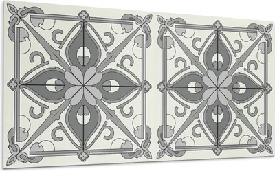 Produktbild von Blumenmuster Mit Symmetrie – Selbstklebende Fliesen – Wandverkleidung – Wandpaneel – PVC Fliesen – Vinylflisen – PCV Flisen – Selbstklebend – Wanddeko – 6 Stück 60 x 30 cm