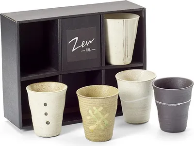Produktbild von teemando®   Cup Set "Zen" Keramik, 5-fach 0,15 l