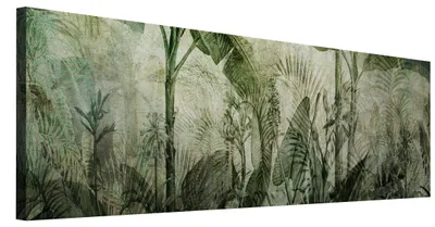 Produktbild von LUMASOUL Leinwand Bilder, Leinwandbild Urban Jungle Motiv, Bilder 90x60 cm mit Nature Motiv, Grn Dschungel 06