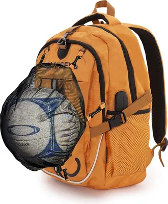 Produktbild von Kinderrucksack Abnehmbares Ballnetz USB-Anschluss Sport Orange