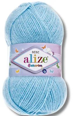 Produktbild von Alize 1x 100g Sekerim Bebe Wolle, Uni, Stricken, Häkeln (Blue - 40)