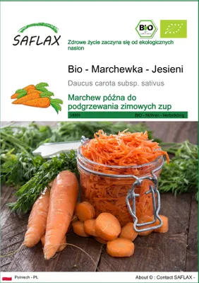 Zdjęcie produktu dla SAFLAX - Bio - Marchewka - Jesieni - 1000 Nasiona - Daucus carota subsp. sativus
